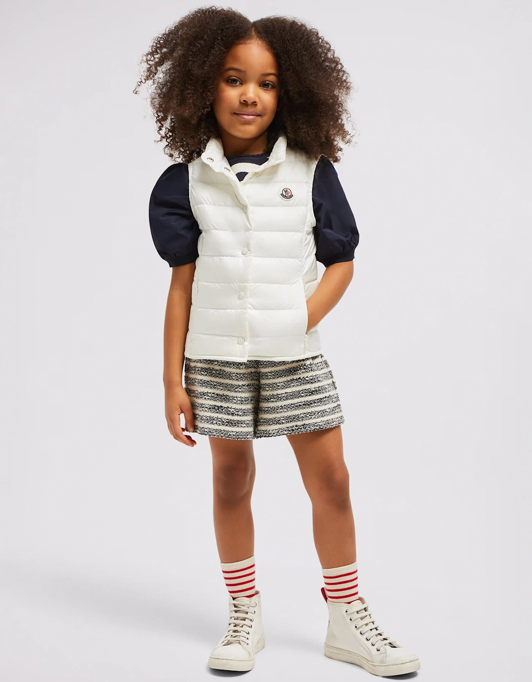 Girls Down Padded Liane Gilet in Ivory