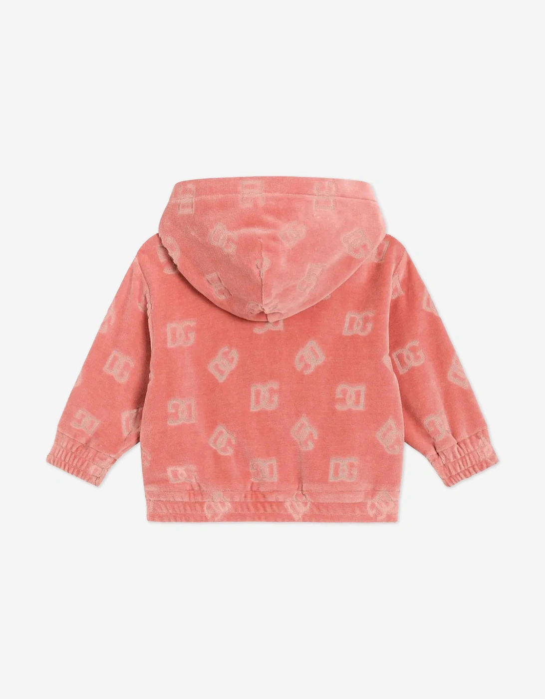 Baby Girls Jacquard Logo Zip Up Top in Pink