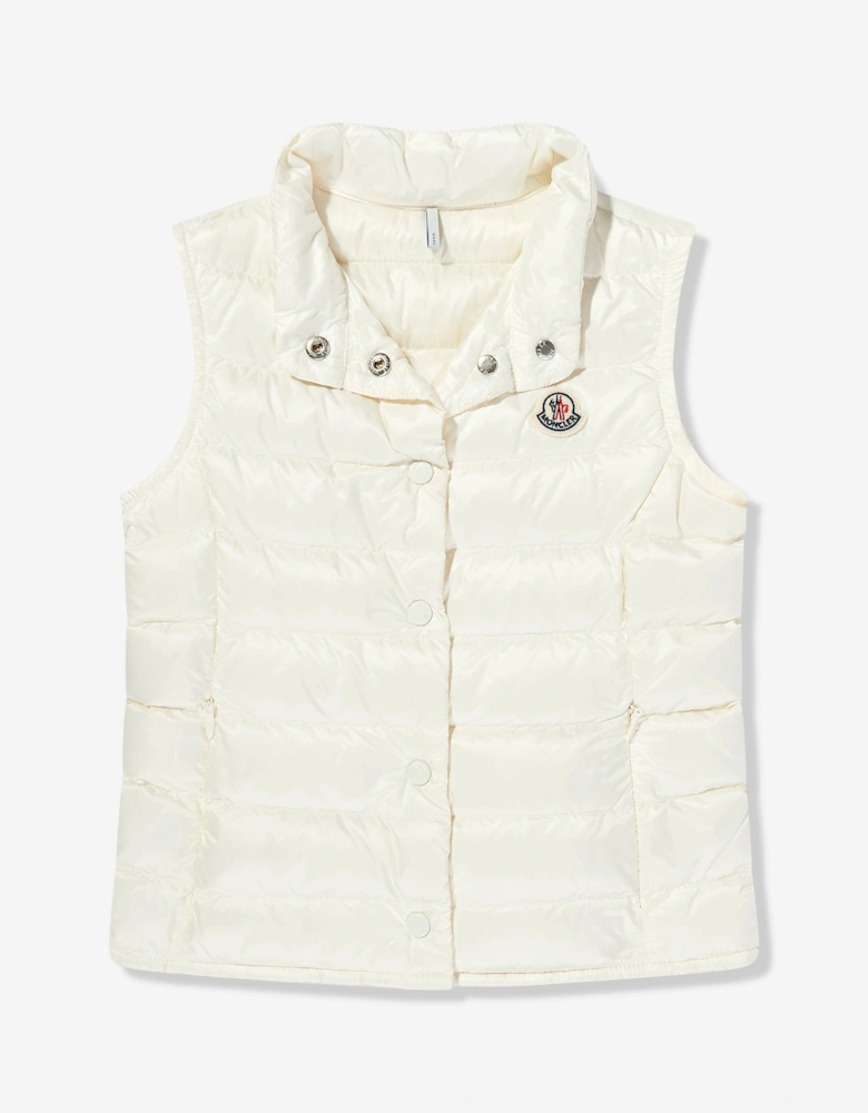 Girls Down Padded Liane Gilet in Ivory