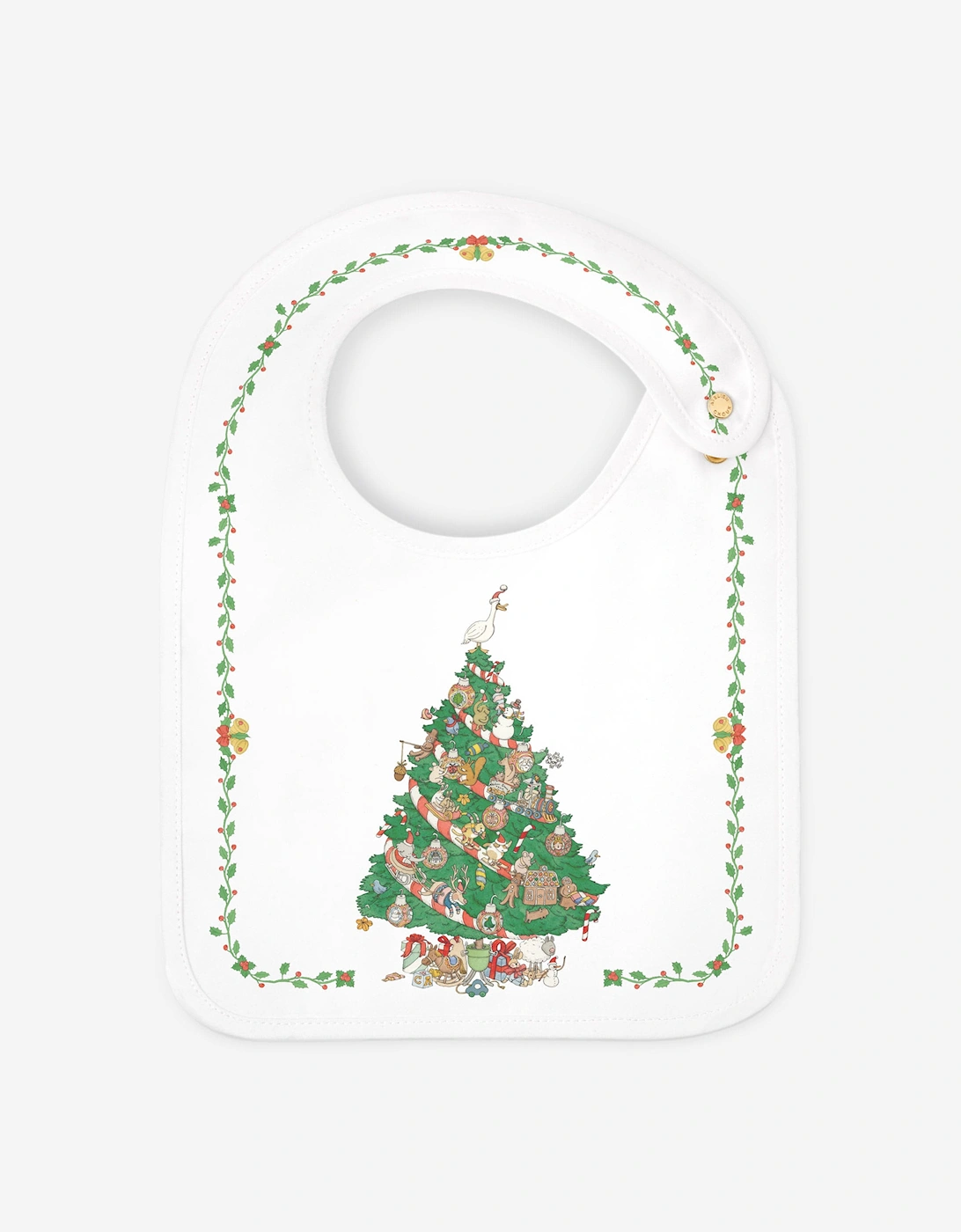 Baby Christmas Eve Satin Bib in White, 5 of 4