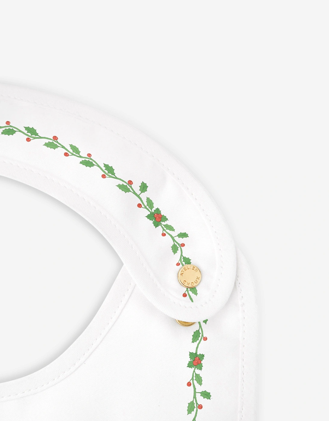 Baby Christmas Eve Satin Bib in White