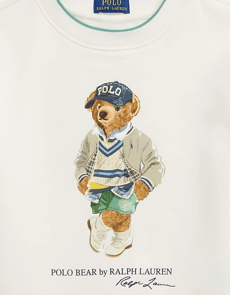 Boys Polo Bear Sweatshirt in Ivory M