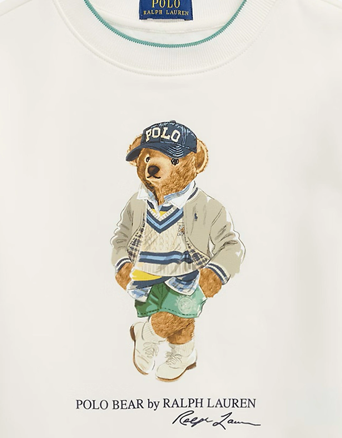 Boys Polo Bear Sweatshirt in Ivory M