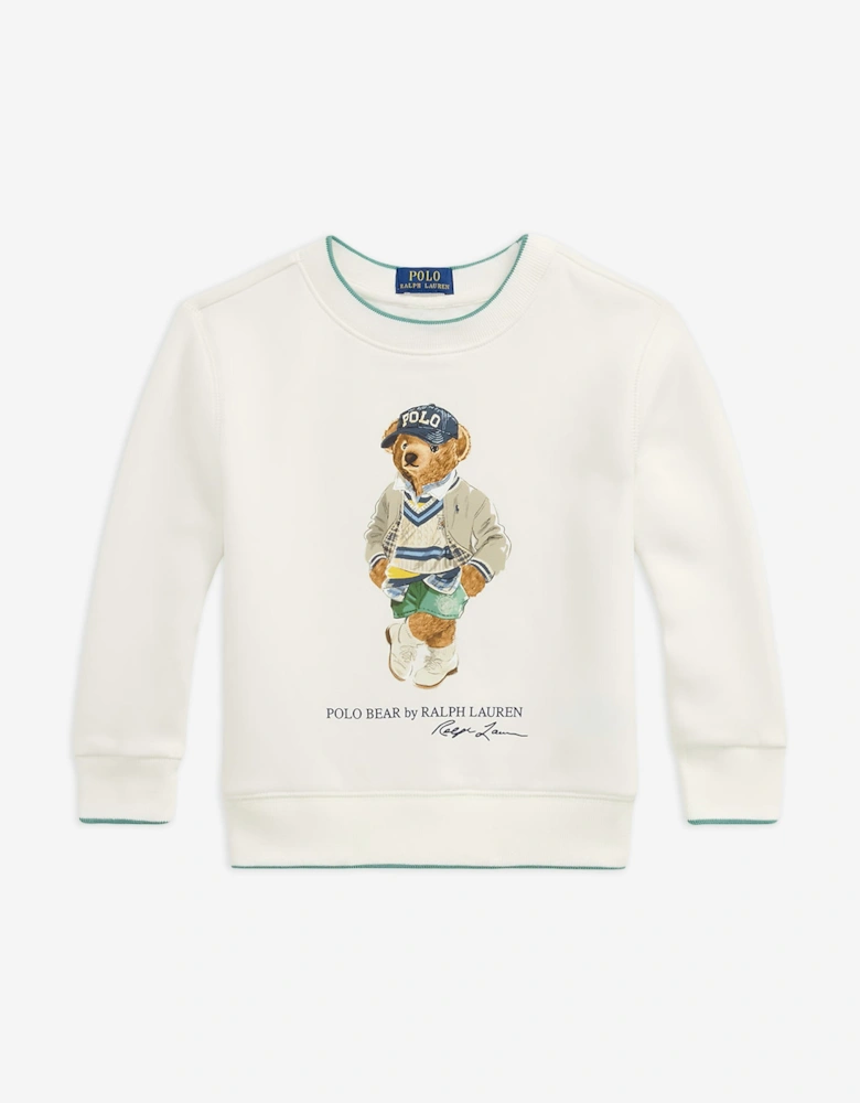 Boys Polo Bear Sweatshirt in Ivory M
