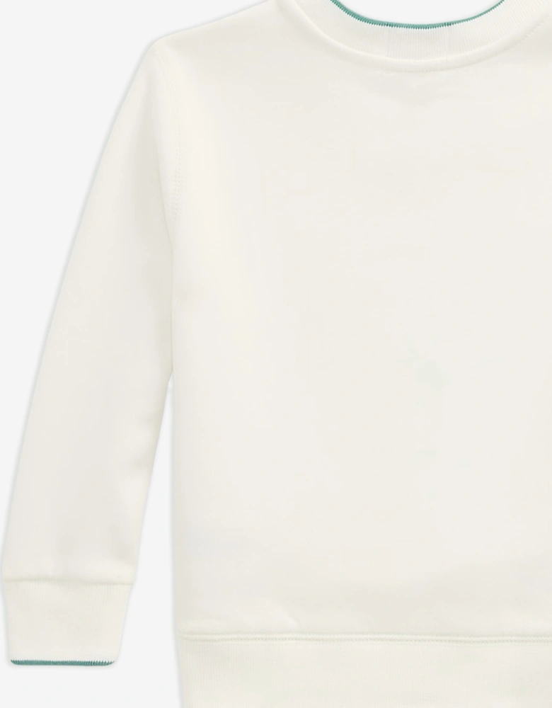 Boys Polo Bear Sweatshirt in Ivory M