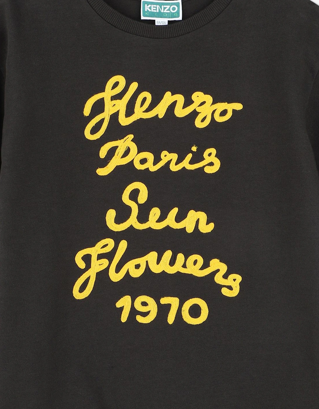 Boys Sunflowers T-Shirt in Black