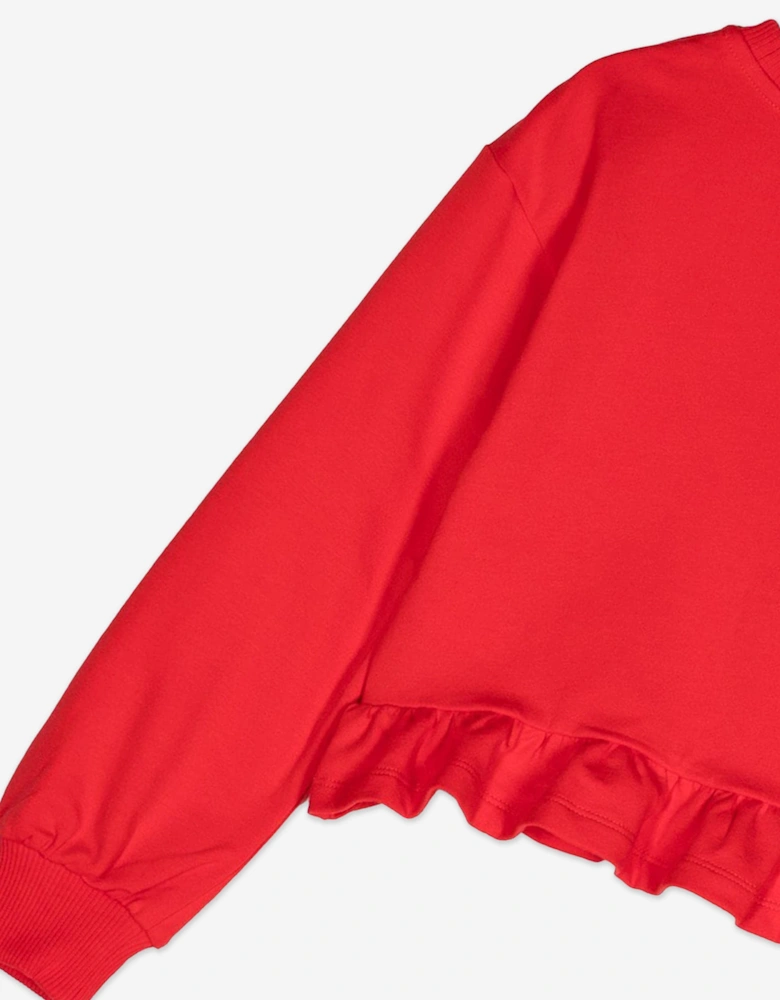 Girls Teddy Bear Logo Sweatshirt in Red