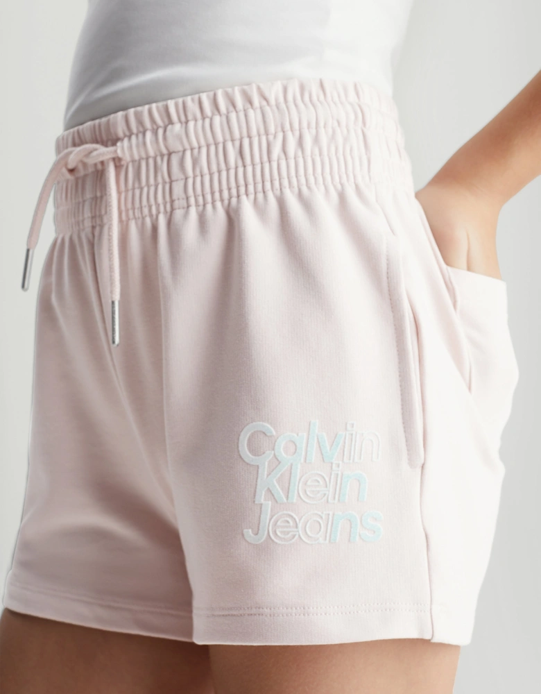 Girls Gradient Hero Logo Shorts in Pink