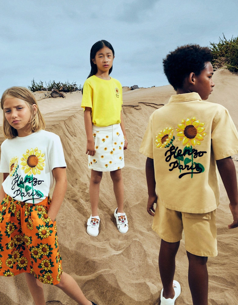 Boys Sunflowers Shirt in Beige