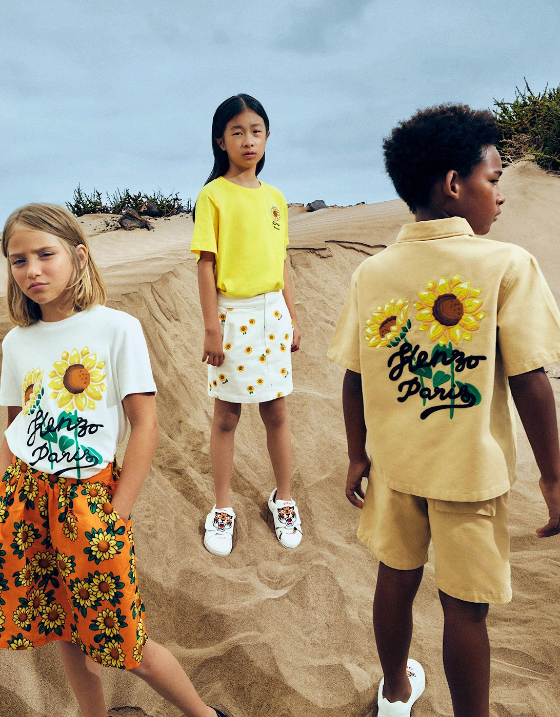 Boys Sunflowers Shirt in Beige