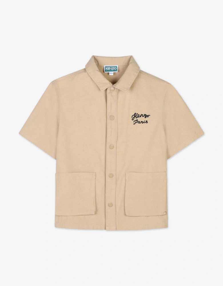 Boys Sunflowers Shirt in Beige