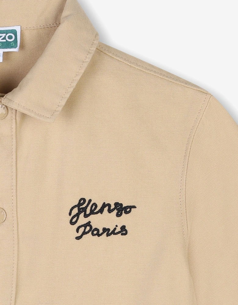 Boys Sunflowers Shirt in Beige