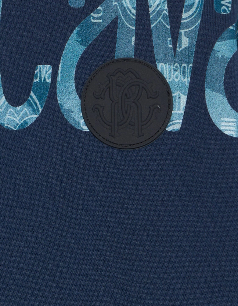 Boys Logo Zip Up Top in Navy