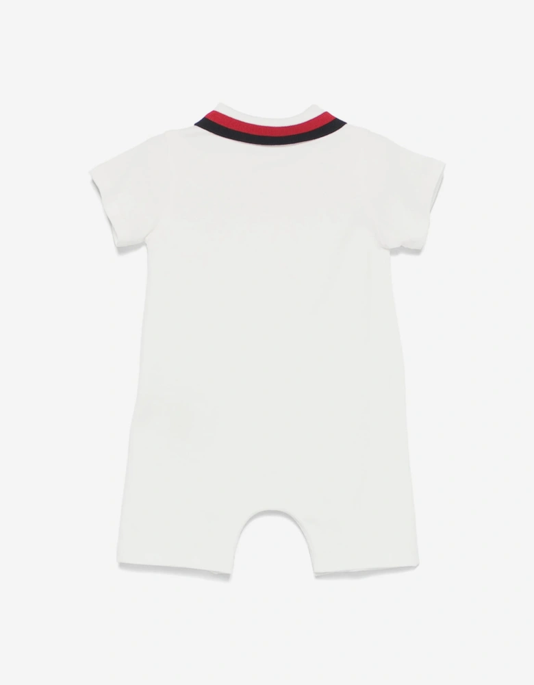 Baby Boys Logo Romper in Ivory