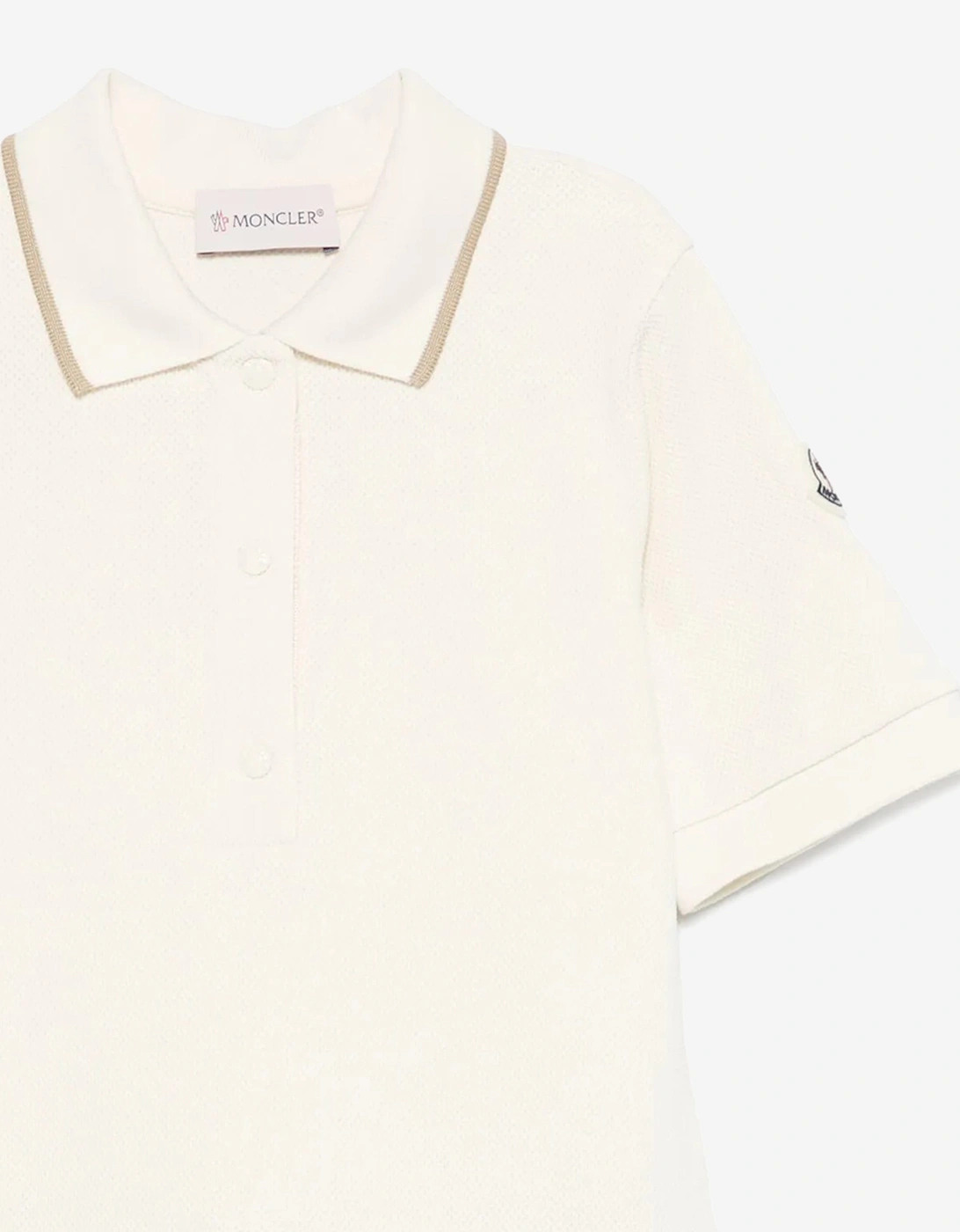 Girls Logo Polo Dress in Ivory