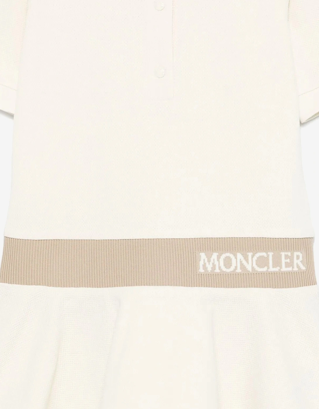 Girls Logo Polo Dress in Ivory