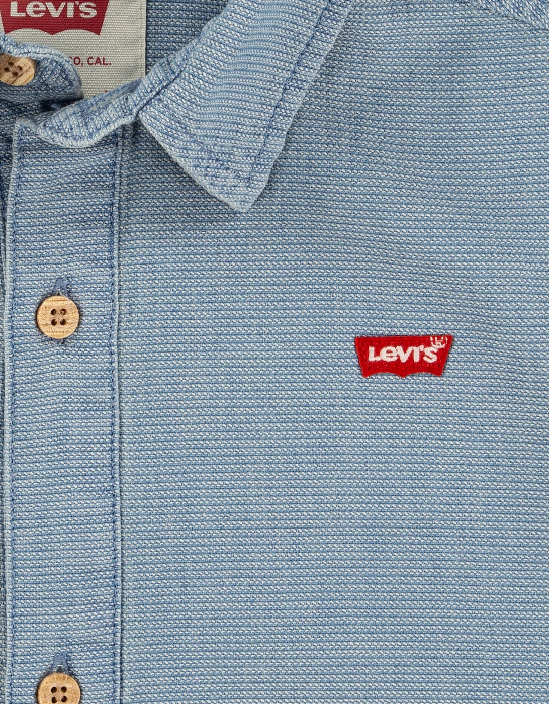 Boys Short Sleeve Woven Shirt in Blue