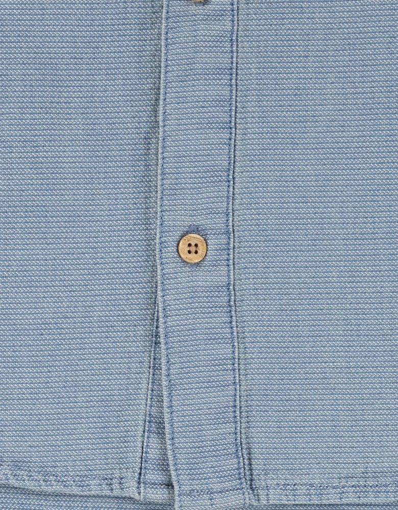Boys Short Sleeve Woven Shirt in Blue