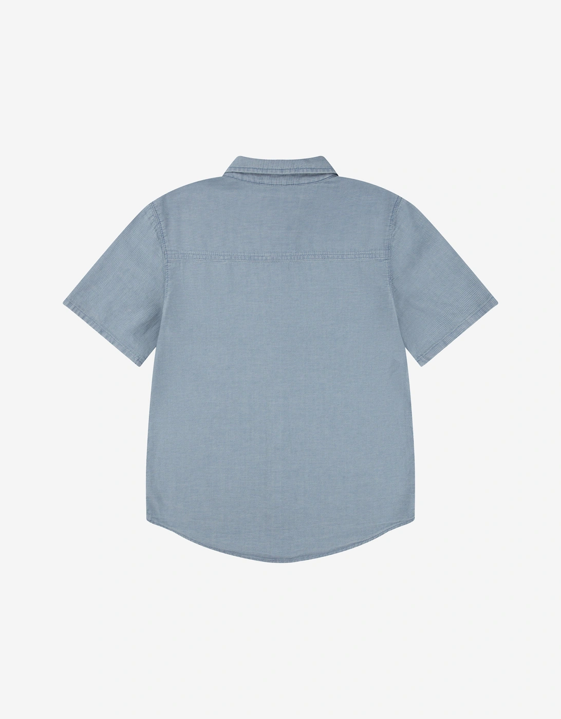 Boys Short Sleeve Woven Shirt in Blue