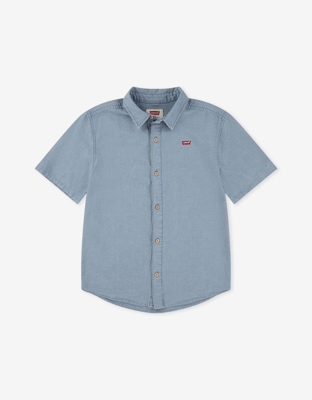 Boys Short Sleeve Woven Shirt in Blue, 5 of 4