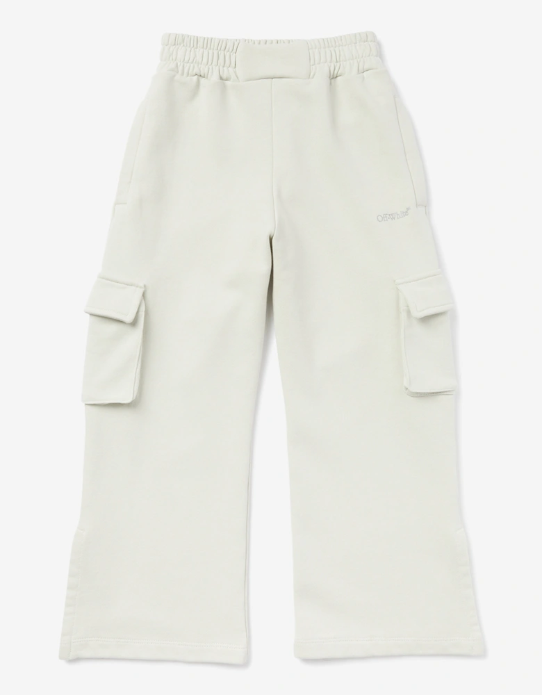 Girls Bookish Cargo Sweatpants in Grey