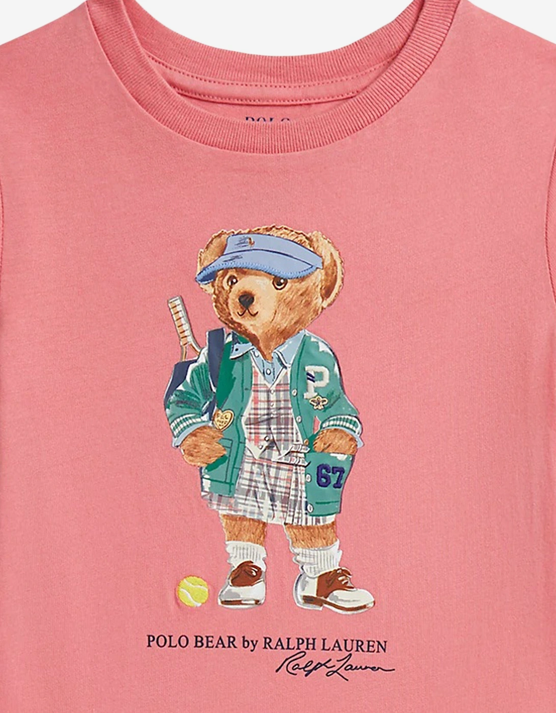 Girls Polo Bear Jersey Dress in Pink