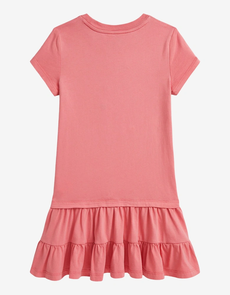 Girls Polo Bear Jersey Dress in Pink