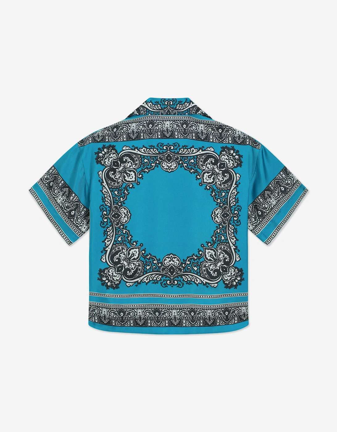 Boys Silk Bandana Print Shirt in Blue