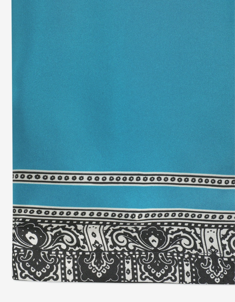 Boys Silk Bandana Print Shirt in Blue