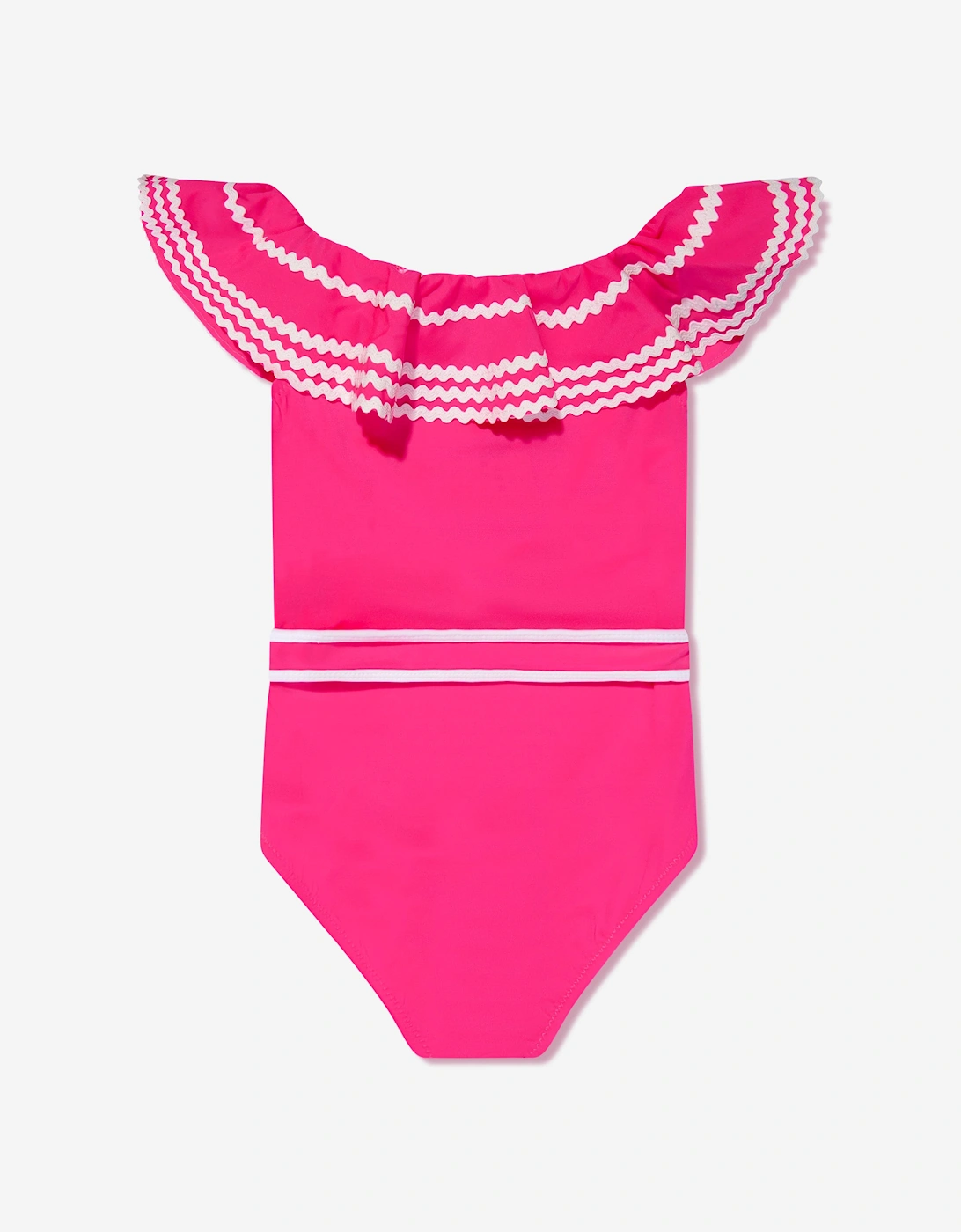 Girls Zizi Off Shoulder Swimsuit in Pink