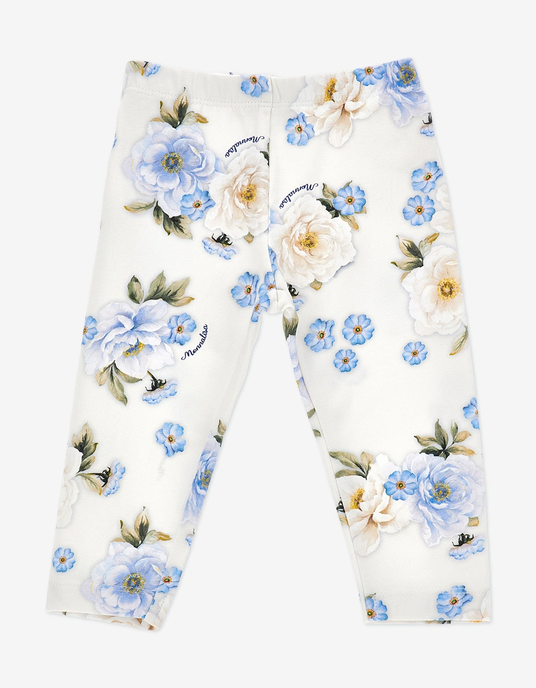 Baby Girls Flower Print Leggings in Beige