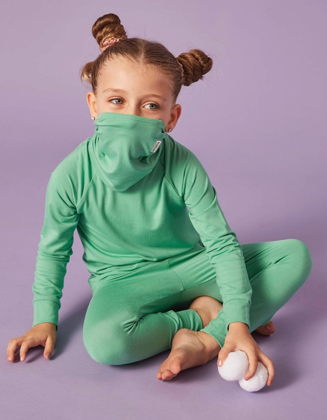 Kids Bamboo Neck Snood in Green