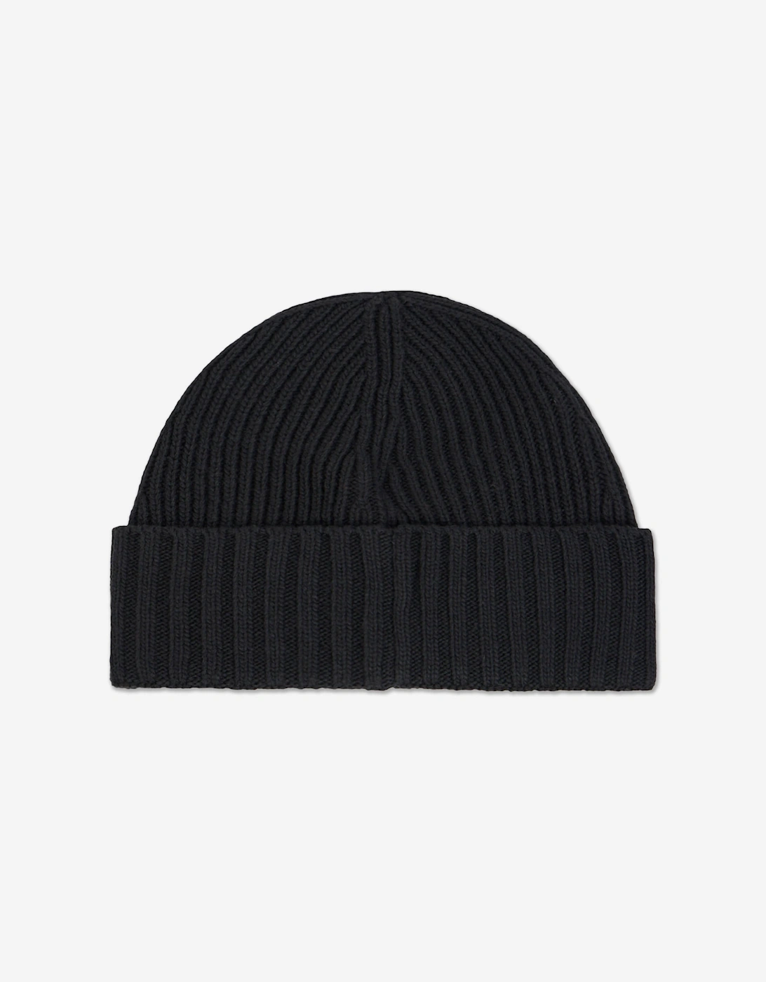Boys Wool Knitted Logo Beanie in Black