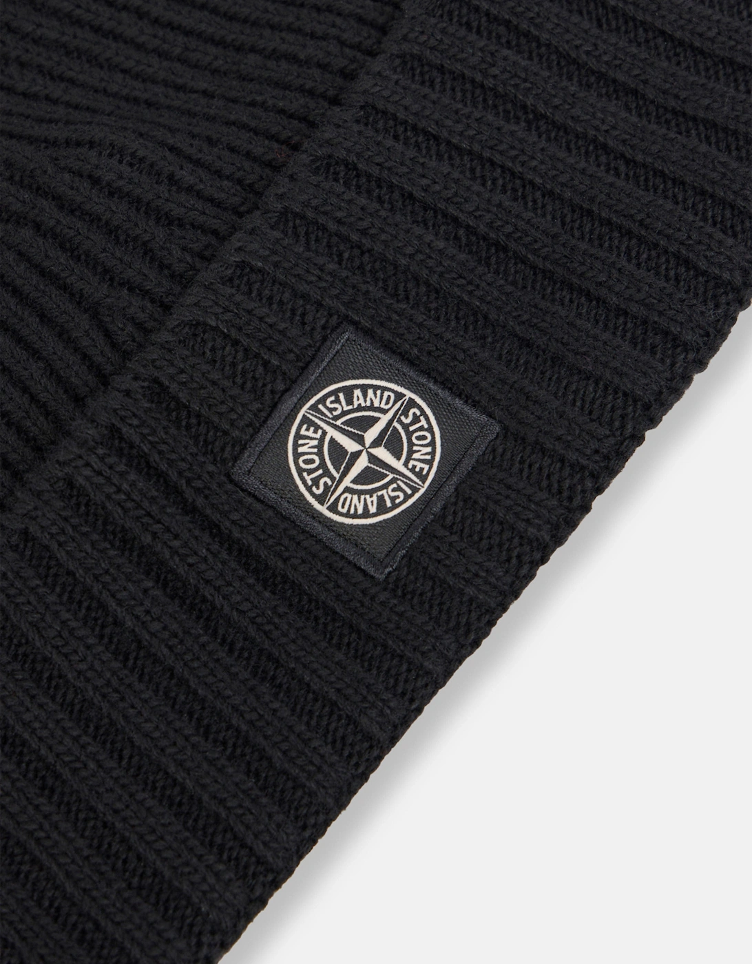 Boys Wool Knitted Logo Beanie in Black