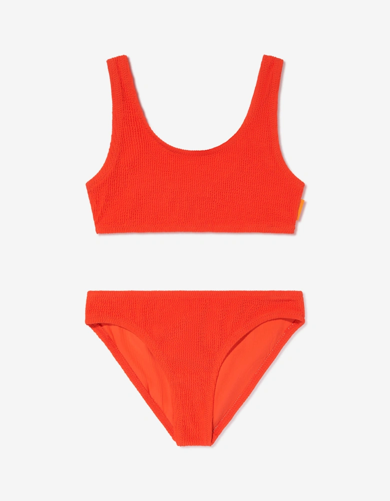 Girls Nola Solid Bikini in Red (UPF50+)