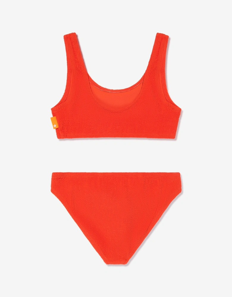 Girls Nola Solid Bikini in Red (UPF50+)