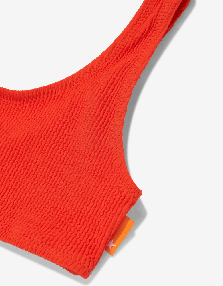 Girls Nola Solid Bikini in Red (UPF50+)