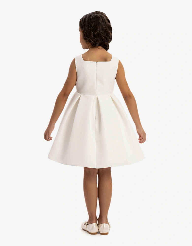 Girls Dress with Bolero and Matching Bag in White