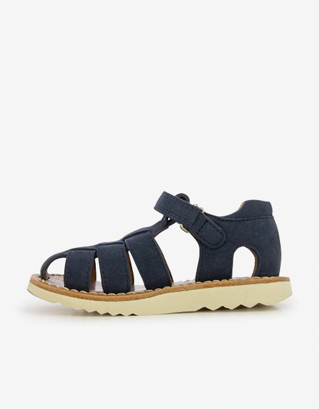 Pom D'Api Kids Leather Waff Papy Sandals in Navy