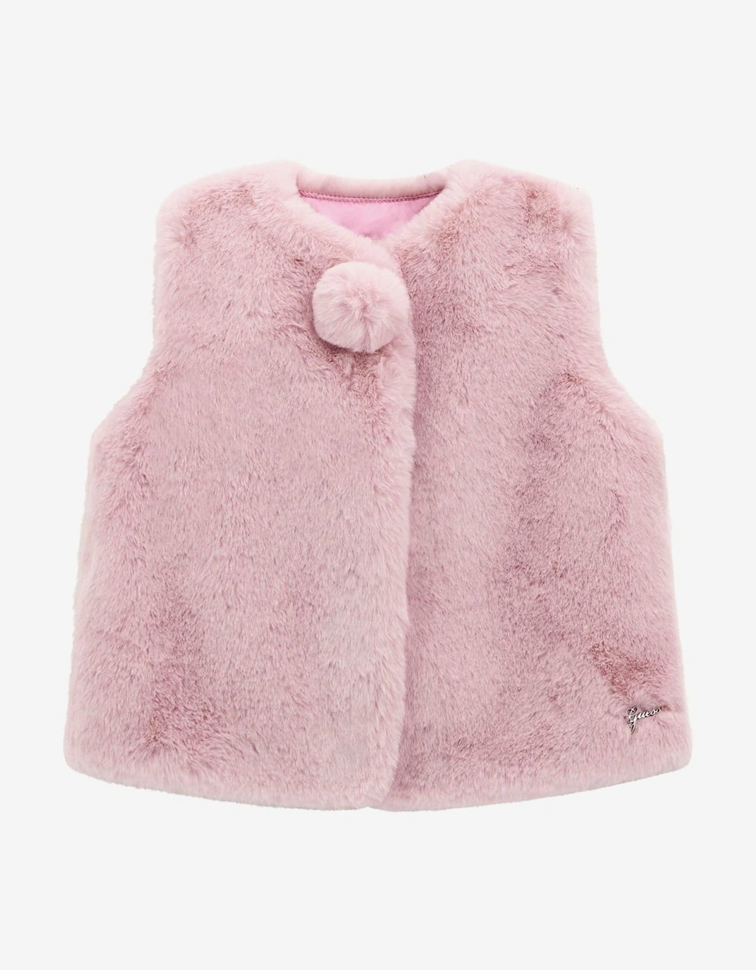 Girls Faux Fur Gilet in Pink, 5 of 4