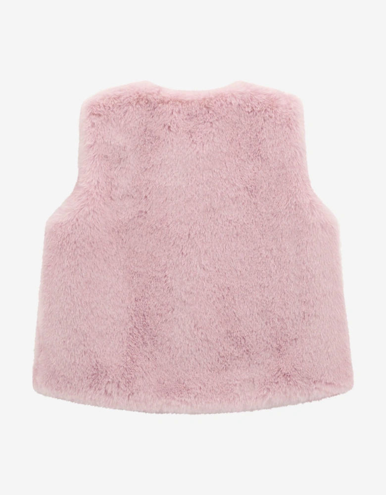 Girls Faux Fur Gilet in Pink