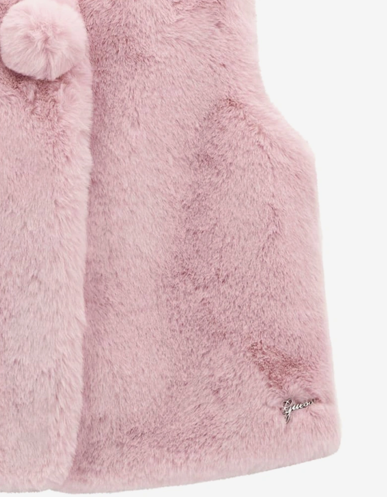 Girls Faux Fur Gilet in Pink