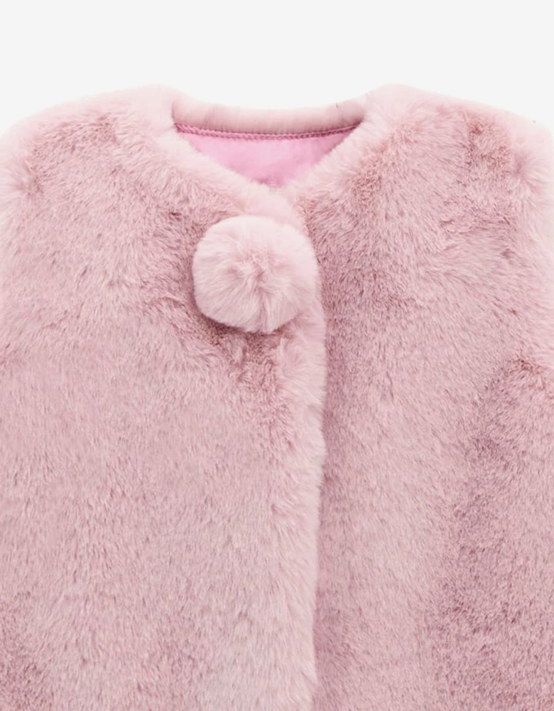 Girls Faux Fur Gilet in Pink