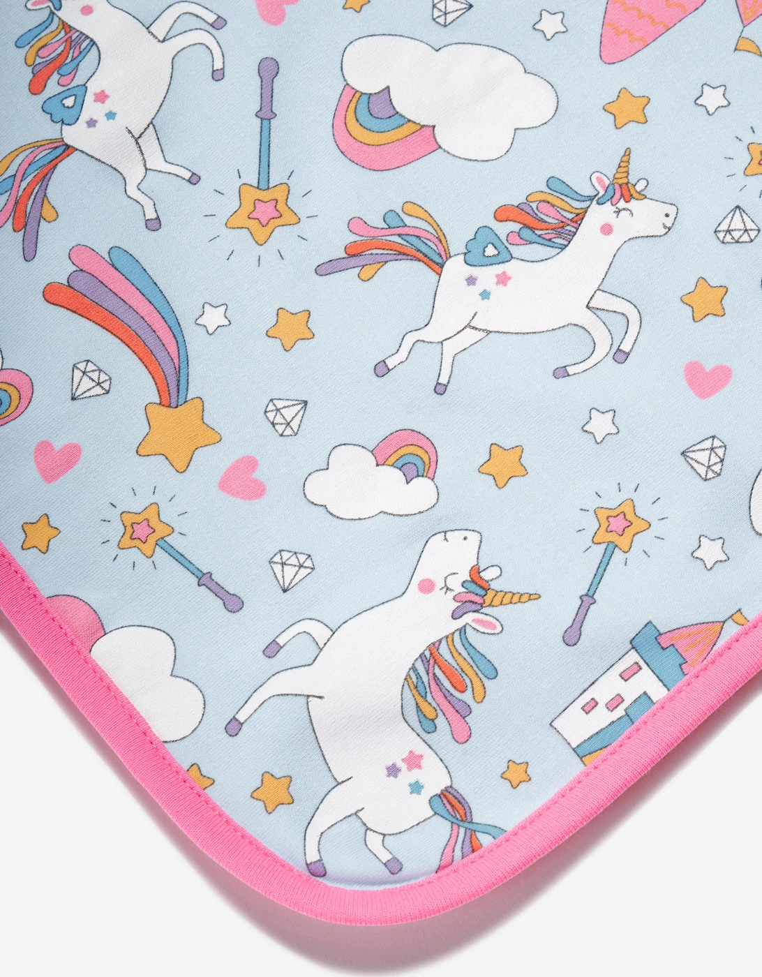 Baby Girls Dreamy Unicorns Burp Cloth in Pink
