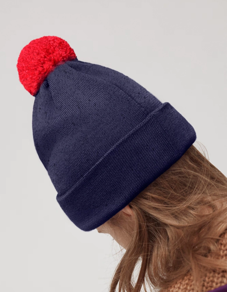 Kids Pom Toque Hat in Navy