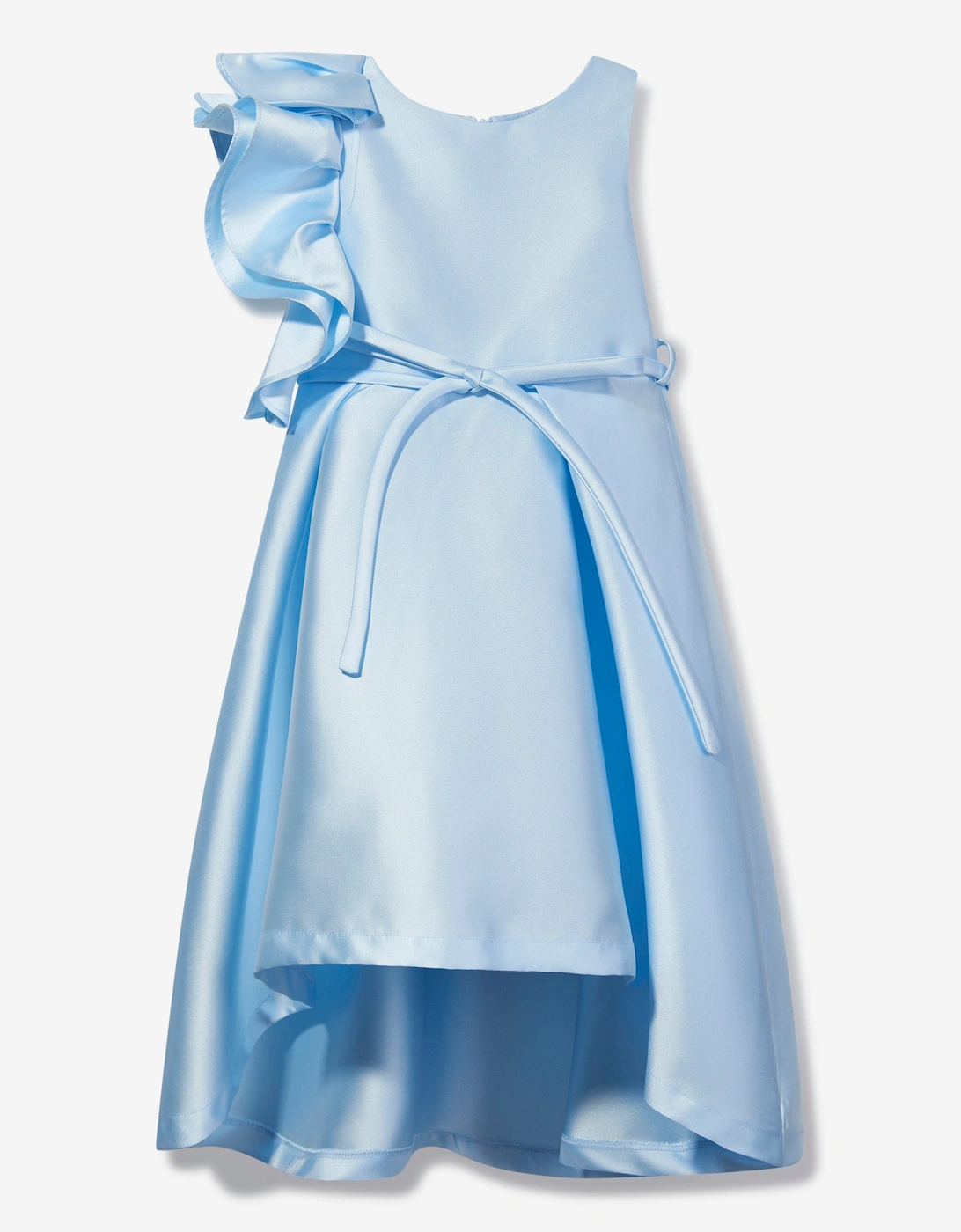 Girls Large Bow Occasion Dress in Blue, 7 of 6