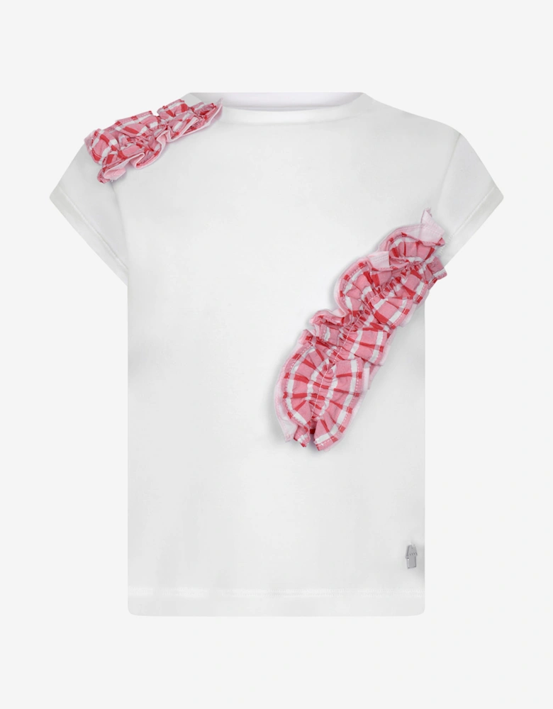 Girls Top - & Red RuffCotton Top
