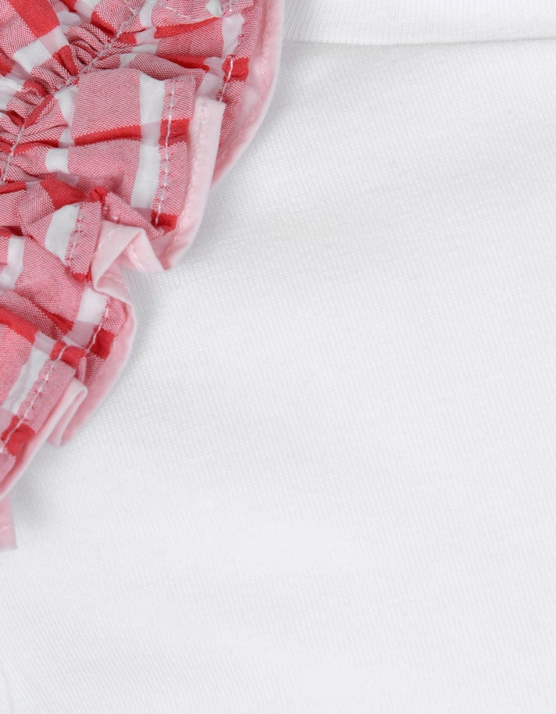 Girls Top - & Red RuffCotton Top
