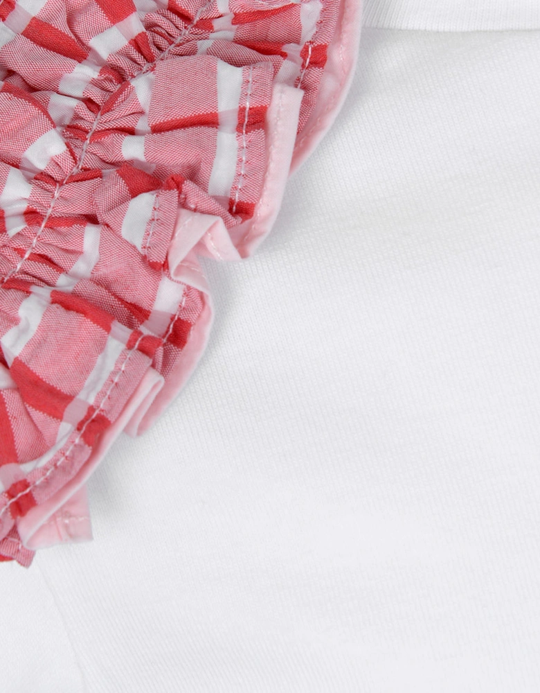 Girls Top - & Red RuffCotton Top