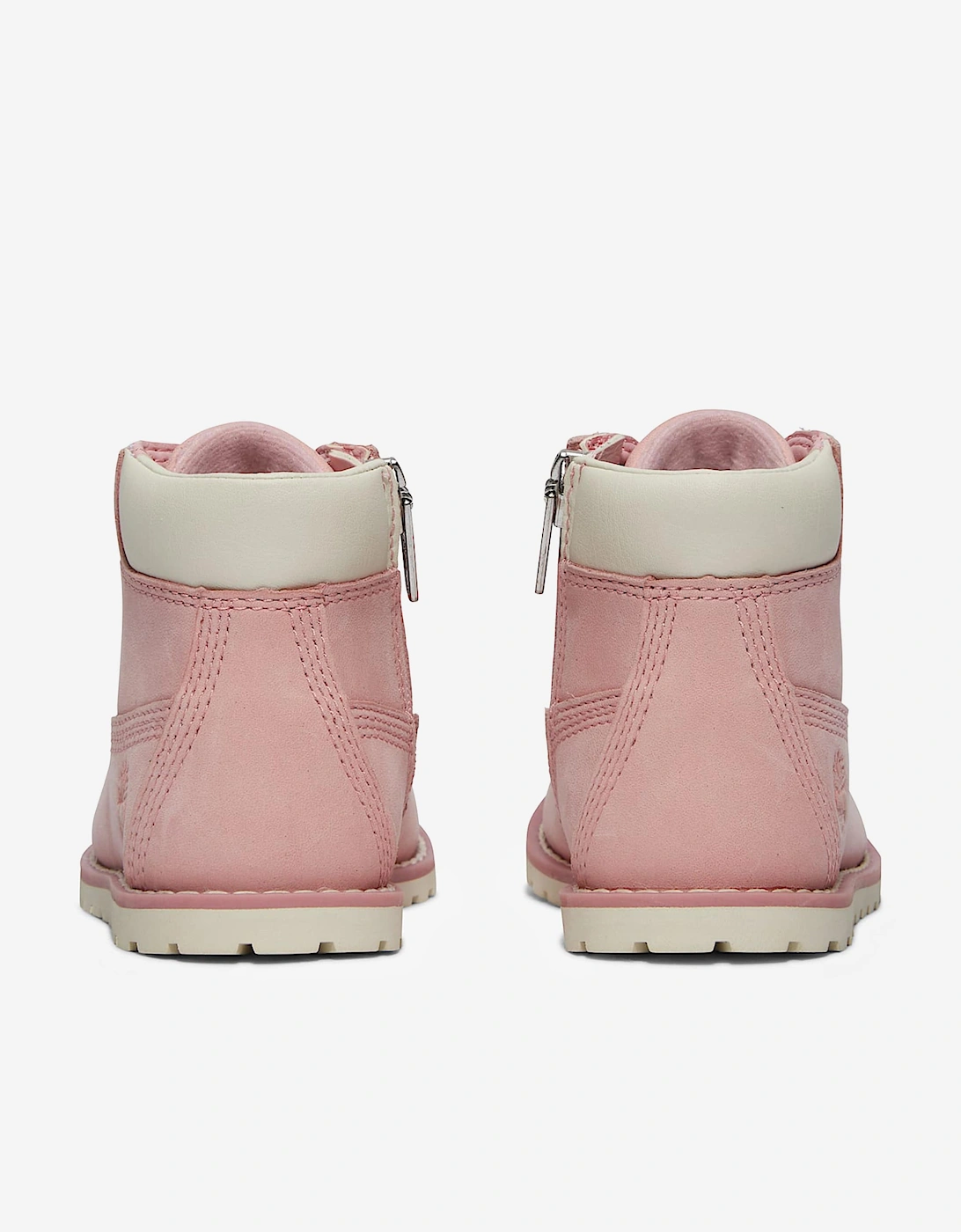 Girls Pokey Pine Mid Lace Up Boots with Zip in Pink